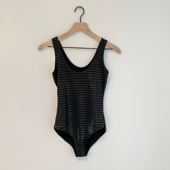 Striped American Apparel Body Suit - Picture 3 of 5